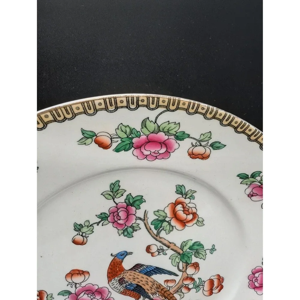 Whieldon Ware Pheasant Dinner Plate F Winkle Co England‎ Floral Bird Chinoiserie